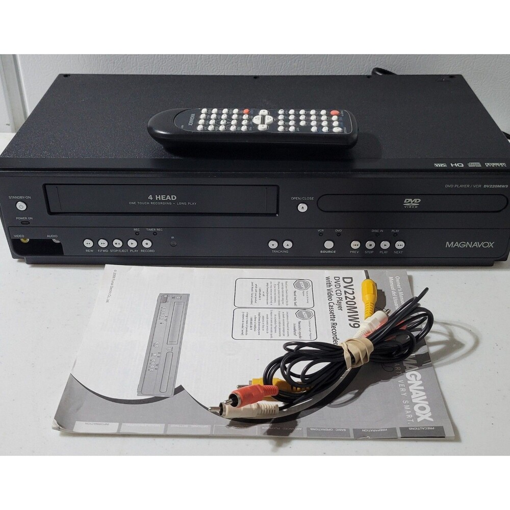 DV220MW9 Magnavox w/ Remote VCR DVD Combo 4 Head Player Working Tested Clean